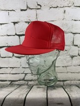 Red Trucker Hat Vintage Vented Snapback  M/L - $14.84