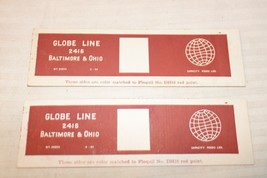 HO Scale Vintage Set of Box Car Side Panels, Baltimore &amp; Ohio Globe Line... - £11.77 GBP