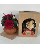 Vintage 2003 Christmas Mini Floral Arrangements Lot of 2 in Terracotta P... - $24.61 CAD