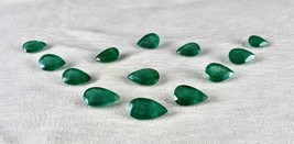 Natural Zambia Emerald Pear Cut 13 Pcs 43.50 Cts Loose Gemstone Ring Earring Set - £14,808.06 GBP