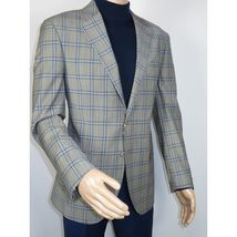 Men's Mono Turkey Sport Coat 100% Super 180s Wool 1480-03 Gray Blue Plaid image 7