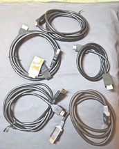 5 Count HDMI Cable Used Bulk Lot Of 5  Black 3ft 4ft &amp; Three 6ft Cables - £0.76 GBP