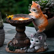 Cat Garden Figurines Outdoor Decor, Outdoor Solar Statue With Led Lights For Pat - £52.69 GBP