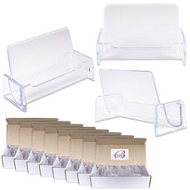 100Pcs Clear Acrylic Compartment Desktop Business Card Holder Display Stand - £68.73 GBP