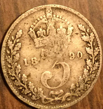 1890 Uk Gb Great Britain Silver Threepence Coin - £3.00 GBP