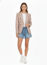 Blazer rosa bambino formale pelle doppiopetto donna vera pelle di agnell... - $237.10 CAD+