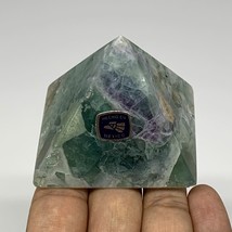 162.4g, 1.8&quot;x2.2&quot; Natural Green Fluorite Pyramid Crystal Gemstone @Mexico, B1860 - £17.90 GBP
