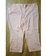 LANE BRYANT Womens Plus Size 28 Orange Floral Print Sateen Finish Pants New - $9.76