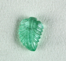 Natural Colombia Emerald Carved Leaf 6.10 Ct Gemstone For Ring Pendant - £526.99 GBP