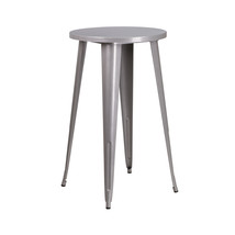 Flash Furniture 24 in. Round Silver Metal Indoor &amp; Outdoor Bar Height Table - $3,721.47 MXN