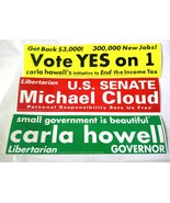 2 Political Bumper Stickers - Carla Howell & Micael Cloud Campaign Stickers New - $9.90