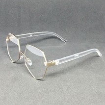 Mens Women Geometric Fashion Gold/Silver Sunglasses with Clear Lens - £9.91 GBP
