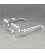 Mens Women Geometric Fashion Gold/Silver Sunglasses with Clear Lens - £9.84 GBP