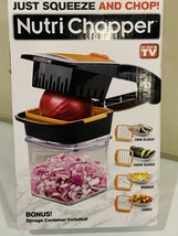 Nutri Chopper Kitchen Slicer 5-in-1 Handheld Just Squeeze &amp; Chop New - $16.82