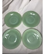 4 Fire King Jadeite Tea Coffee Saucers 6&quot; Oven Ware - $24.00