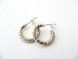Tiffany &amp; Co Silver 18K Gold Rope Hoop Hoops Earrings Gift Stament Love ... - $448.00