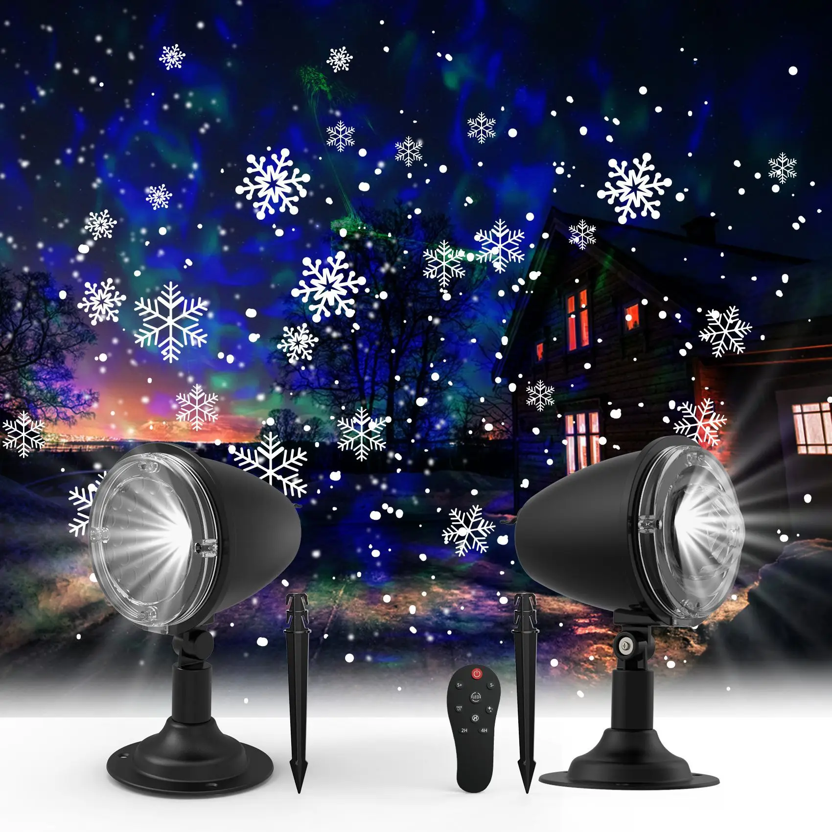 Christmas Projector Snowflake Projector LED Light with Remote scape Ligh... - £189.75 GBP