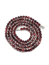 Red Garnet Tennis Chain Dainty Tennis Necklace 3 mm Round Garnet Tennis ... - £156.90 GBP