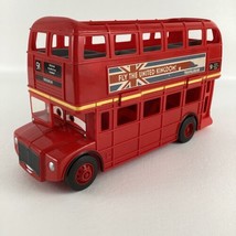 Disney Cars 2 Storage Case Topper Deckington Large 11" Red Double Decker Bus Toy - £58.58 GBP