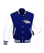 DSHARKS Denver Broncos Blue Wool White Genuine Leather Sleeves Varsity J... - $2,758.46 MXN+