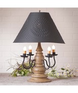Wood Table  Lamp with 4 Metal Arms &quot;Harrison&quot; Punched Tin Shade - $9,067.54 MXN