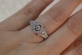 Fine 14K White Gold Diamond Filigree Engagement ring .50 carat tw. VS1-G Size 7 - £584.38 GBP