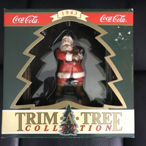 Primary image for 1943 Coca Cola Trim a Tree Santa on Globe "Travel Refreshed" Ornament 1994