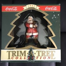 1943 Coca Cola Trim a Tree Santa on Globe &quot;Travel Refreshed&quot; Ornament 1994 - £11.20 GBP