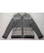 Cambridge Dry Goods Cardigan Sweater Women&#39;s Medium Multi Knit Wool Meta... - £32.98 GBP
