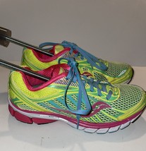 Saucony Women’s Size 8 Ride 6 Pro Grid Running Shoe Neon Yellow Pink 102... - £18.64 GBP