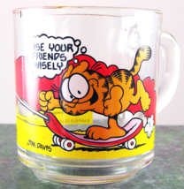 Use Your Friends Wisely Garfield / Mc Donald&#39;s Glass Coffee Cup Mug 1978 J Davis - £9.94 GBP