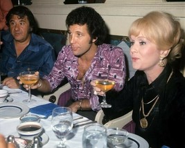 Debbie Reynolds dines with Tom Jones &amp; Buddy Hackett late 1960&#39;s pose 8x10 photo - $10.99