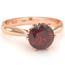 Crown Setting Lab-Created Ruby Engagement Ring In 14k Rose Gold - £313.45 GBP