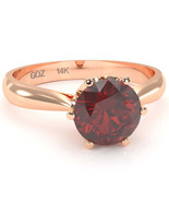 Crown Setting Lab-Created Ruby Engagement Ring In 14k Rose Gold - $543.34 CAD