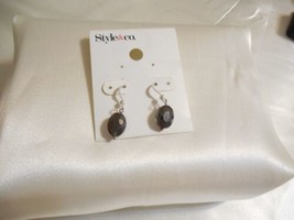 Style &amp; Co. 1-1/4&quot; Silver Tone Grey Faceted Bead Dangle Drop Earrings Y419 - £7.51 GBP