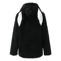 Winter Kawaii Bunny  Ears Hooded Plush  Coats For Girls Jacket Zipper Pocket Hoo - £79.40 GBP