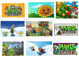 9 Plants Vs Zombies inspired Stickers, Party Supplies, Labels, Favors, G... - £9.55 GBP