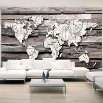 Tiptophomedecor Peel and Stick World Map  Wallpaper Wall Mural - World Map Time  - £47.18 GBP+