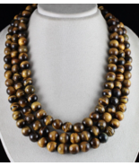 Natural Tiger Eye Beads Round 3 L 2016 Ct Big Gemstone Antique Fashion N... - £349.31 GBP