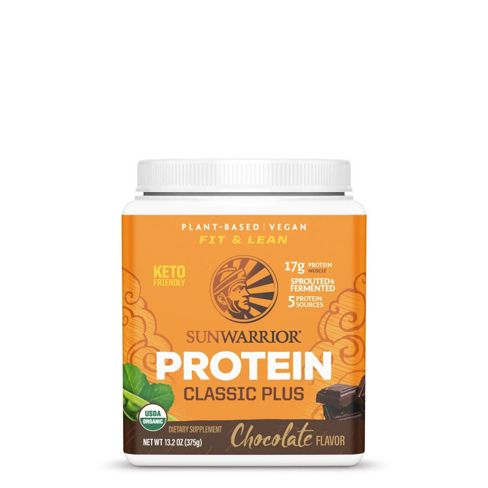 Sunwarrior Classic Plus Chocolate Organic Vegan Protein Powder BCAAs Pea... - $16.82