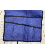 Flax Linen Remote Control Holder Sofa Armrest Organizer Blue Armchair Caddy - £15.84 GBP