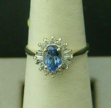 Ladies Tanzanite &amp; Diamond Ring 2.65Ct Engagement Wedding 14k Yellow Gold Over - £89.56 GBP