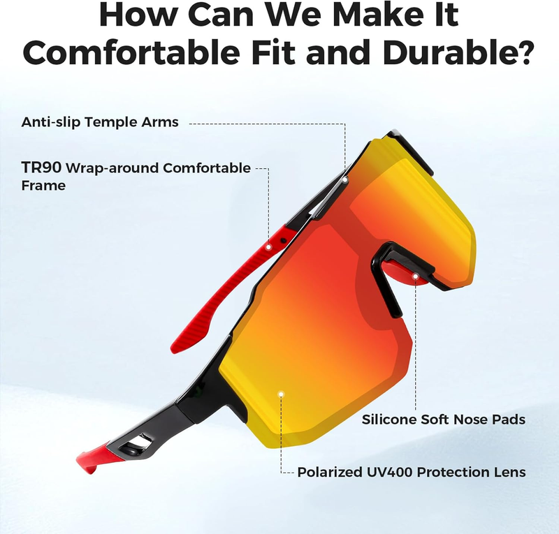 Polarized UV400 Cycling Glasses Running Sunglasses Baseball Men Women Sports Sun Item image 4