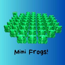 Mini Green Frog Figurine: 3D Printed Desk Decor, Terrarium Charm - $3.99