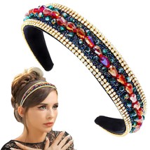 Red Rhinestone Headband Beaded Hairband Prom Party Ceremony Banquet Hair Accesso - £19.82 GBP
