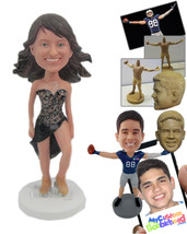 Personalized Bobblehead Gorgeous Gal With A Sexy Dress Ready To Have A Blast - C - £71.90 GBP
