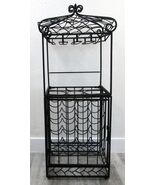 Spanish Revival Vintage Black Wrought Iron Cage Shape 20 Bottle Wine Rack - $9,062.17 MXN