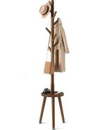 Greenstell Coat Rack, Freestanding Wooden Coat Rack With Shelf, Coat, Br... - $64.37 CAD
