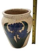 Handmade Pottery Ceramic Brown Speckled Vase  Signed SD - £12.66 GBP