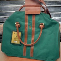 Vintage Polo Ralph Lauren Duffle Bag Elite Traveler Strap Green Brown 20... - £63.69 GBP